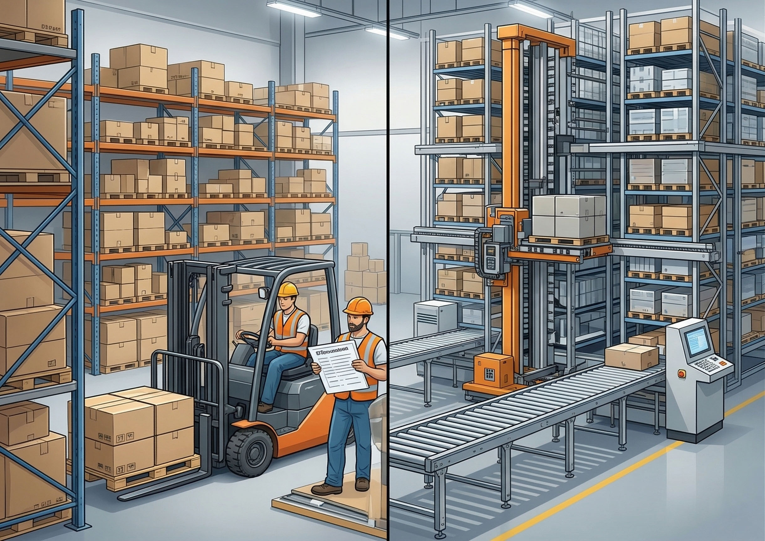 Otomatik raf sistemi ile manuel raf sistemi farkı