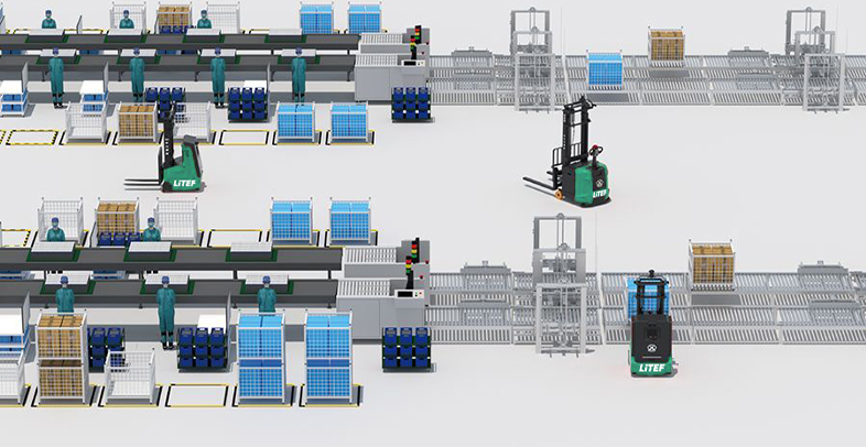 AMR robot depo içi taşıma sistemi