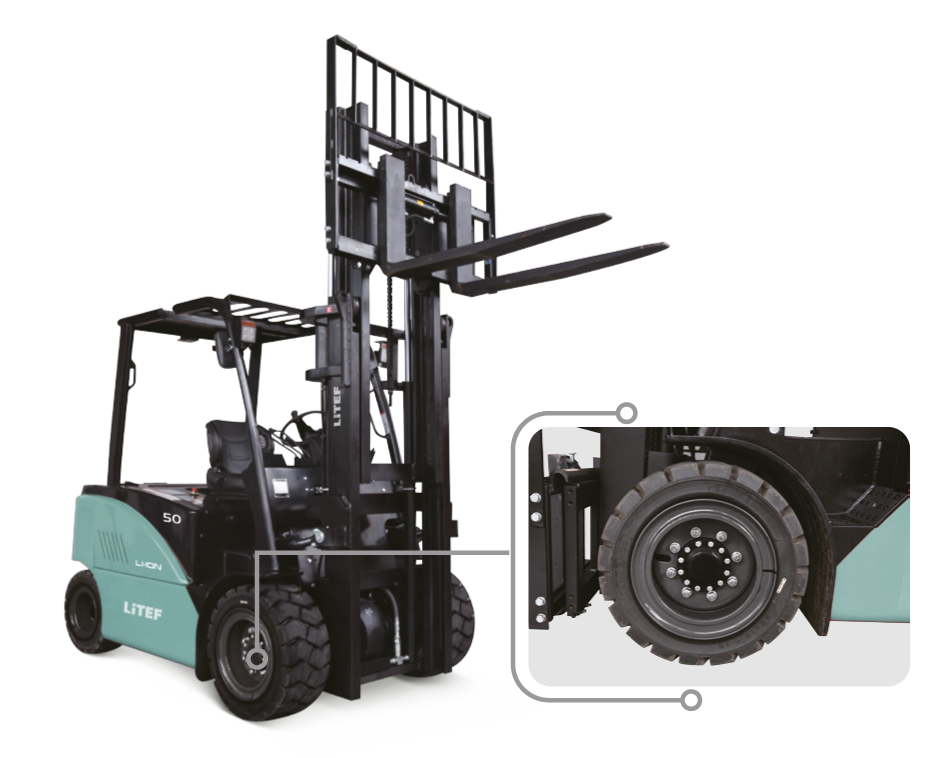 LİTEF CPD50F8 ağır hizmet tipi dolgu lastikli elektrikli forklift