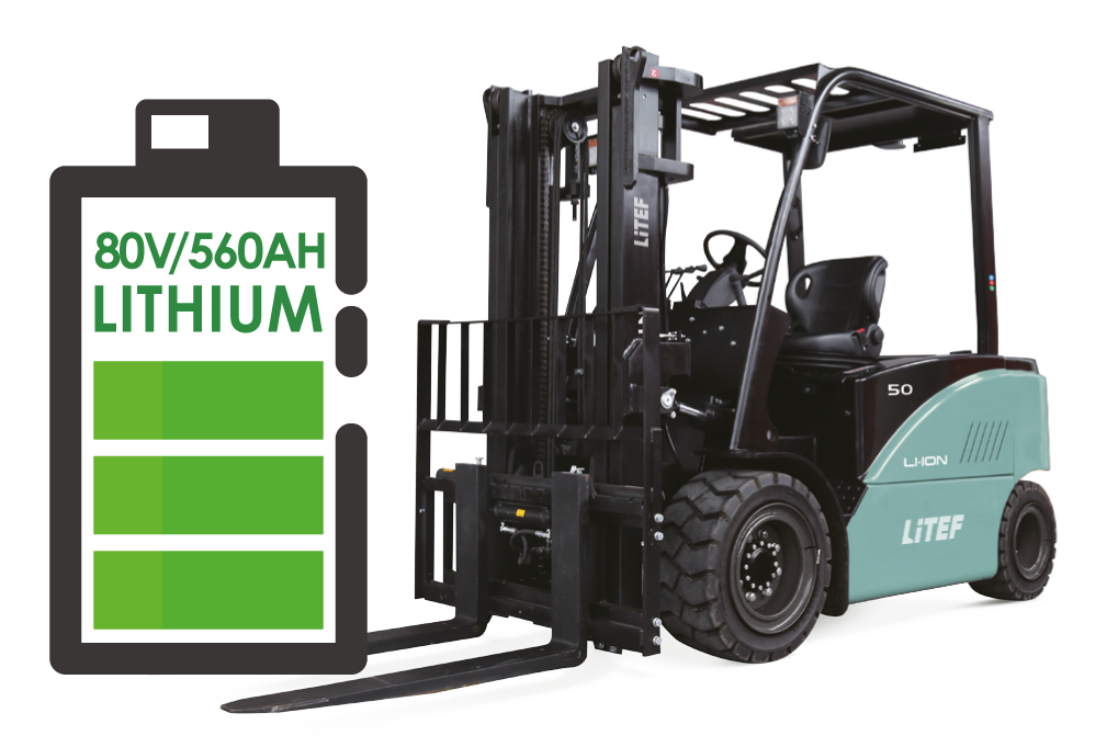 LİTEF CPD50F8 80V 560Ah lityum akülü elektrikli forklift