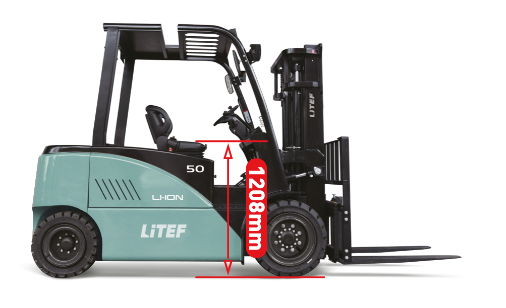 LİTEF CPD50F8 1208 mm düşük koltuk yüksekliği ve ergonomik operatör alanı