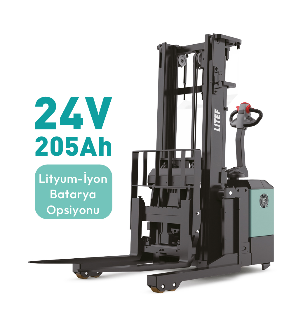 CQE15S 24V 280Ah akülü ve Li-ion opsiyonlu Reach Truck