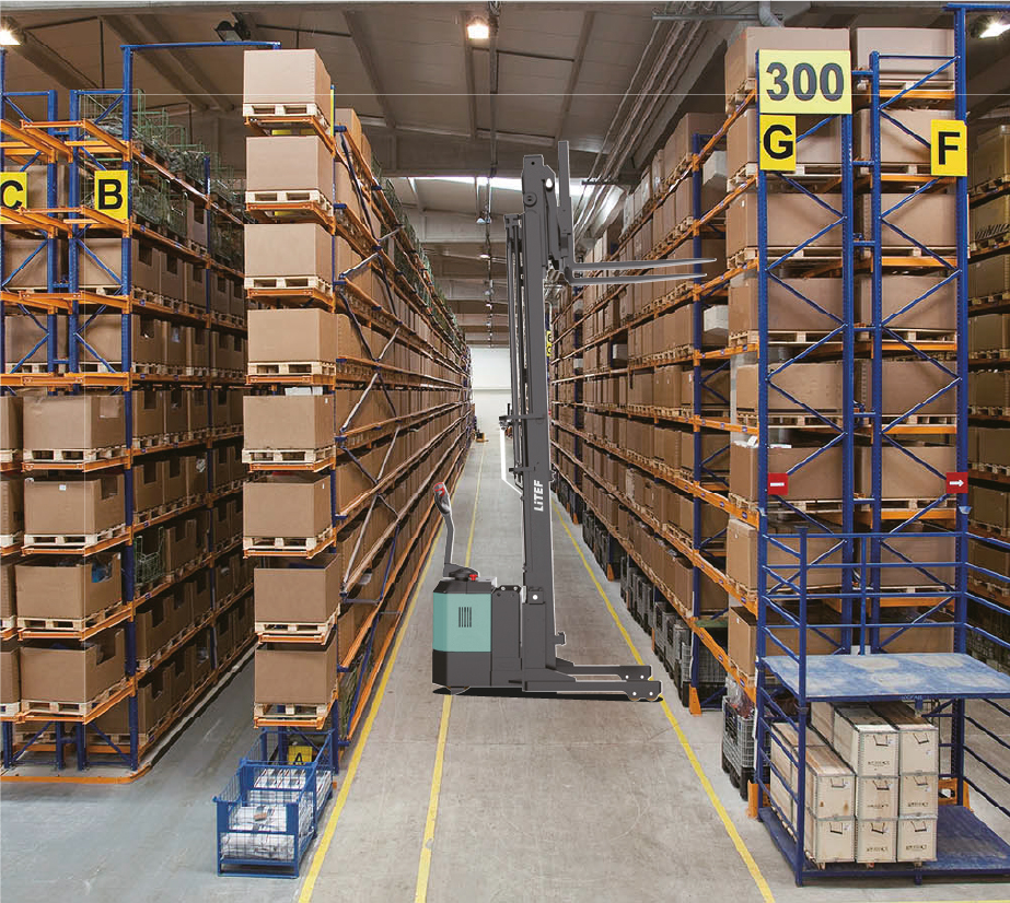 CQE15S 5.5 metre yüksek raf makas çatallı Reach Truck