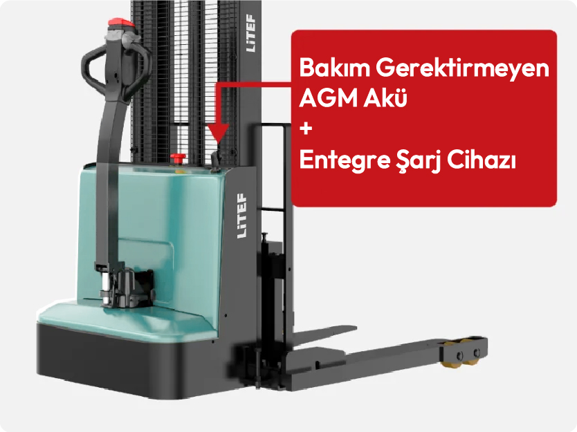 DS4-D 24V AGM akülü entegre şarjlı elektrikli istif makinesi