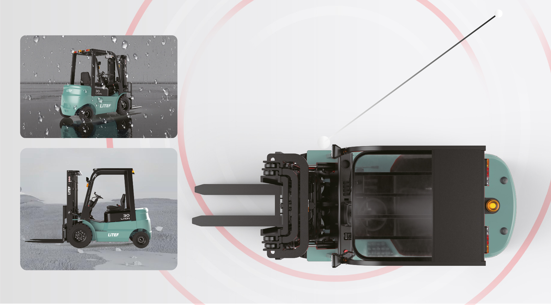 IPX4 suya dayanıklı EFL252X3 elektrikli forklift