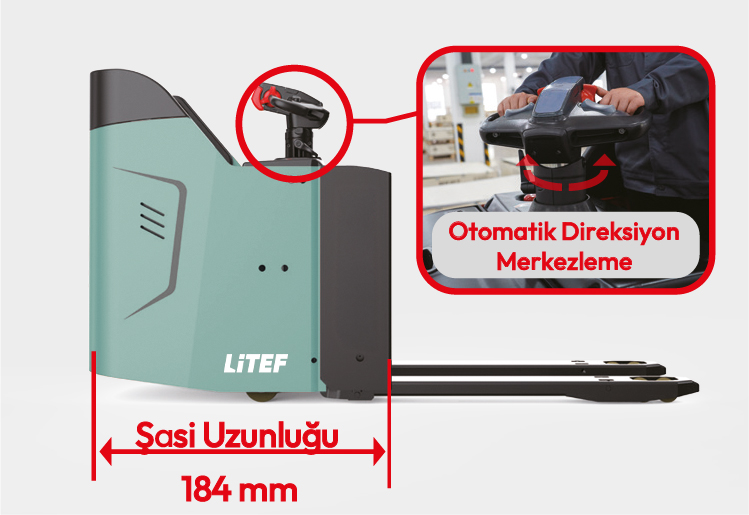KPL201H otomatik direksiyon merkezlemeli transpalet