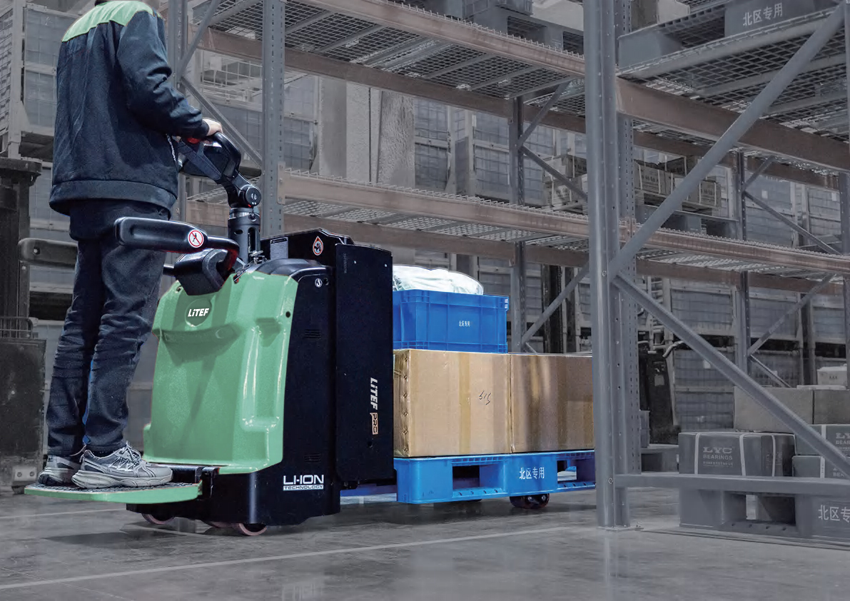 Ride-on transpalet RPL20 PRO katlanabilir platform kullanımı