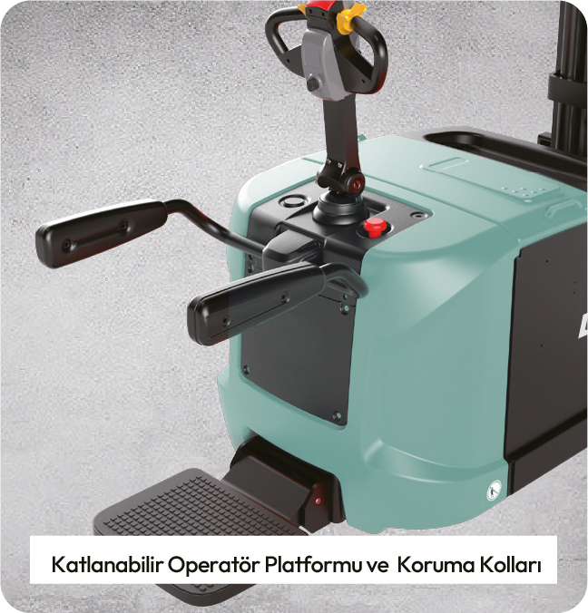 RSC202 ride on katlanabilir platformlu 2 ton istif makinesi