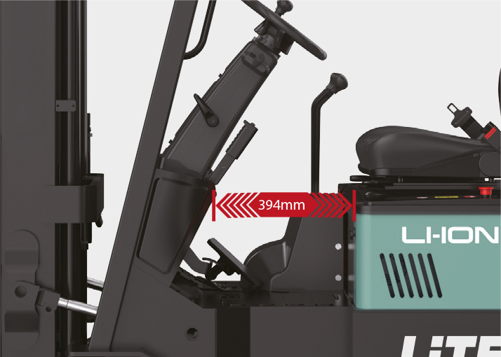 TVL151 geniş diz mesafeli ergonomik forklift operatör alanı
