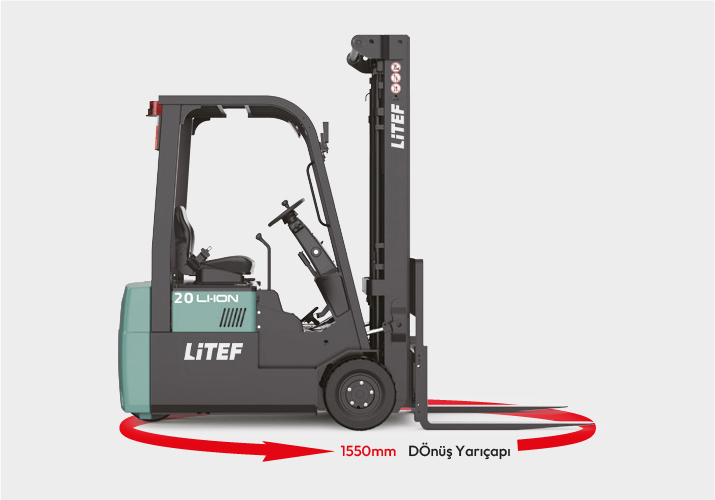 TVL201 düşük dönüş yarıçaplı kompakt üç tekerlekli forklift