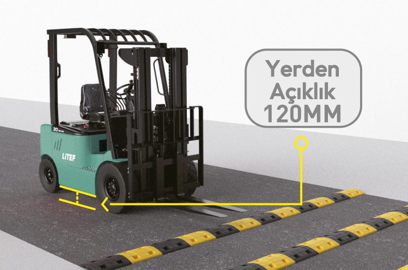 EFL201 120 mm yerden yüksek iç ve dış mekân forklifti